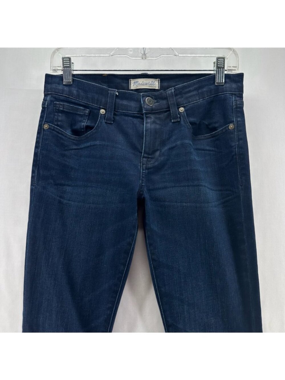 Madewell Skinny Skinny Ankle Zip Jeans Womens 26 Low Rise Stretch Dark Wash Blue - Picture 3 of 13